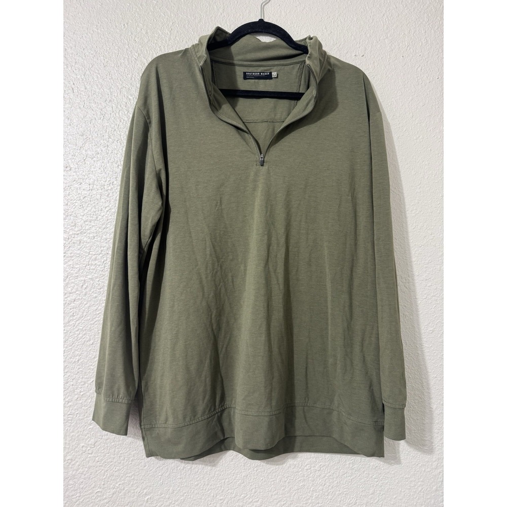 Southern Marsh Mens 1/4 Zip Outdoor Hunting Fishing Green Large